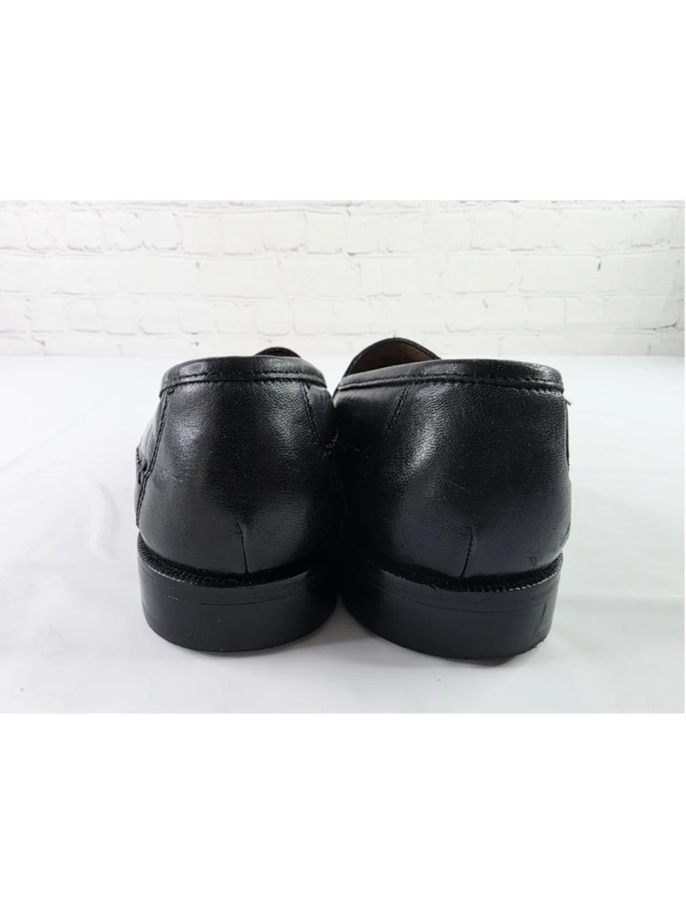 Florsheim Men Moc Toe Black Croc Print Leather Tassel Loafer Size 10.5
